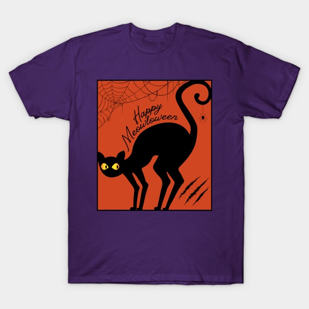 spooky cat halloween T-Shirt by saiinosaurus